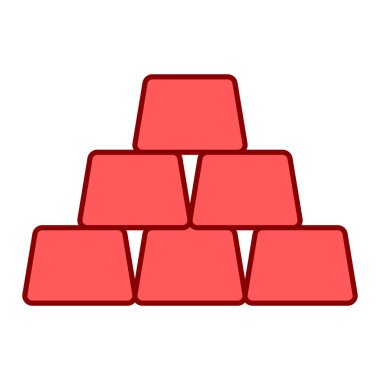 Beyaz arkaplanda altın külçeleri simgesi. vektör illüstrasyonu