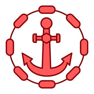 Gemi ve deniz simgesinin vektör çizimi