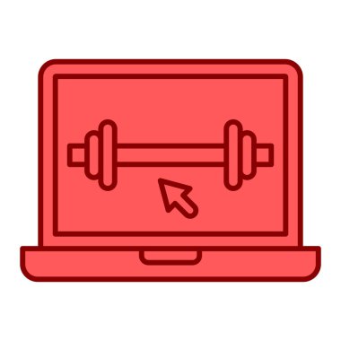 Fitness ve spor aletleri vektör illüstrasyon tasarımlı dizüstü bilgisayar