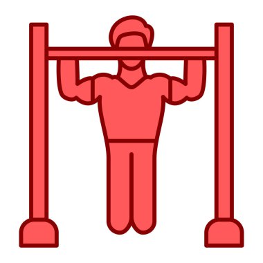 Fitness, vücut geliştirme, düz ikon. vektör illüstrasyonu