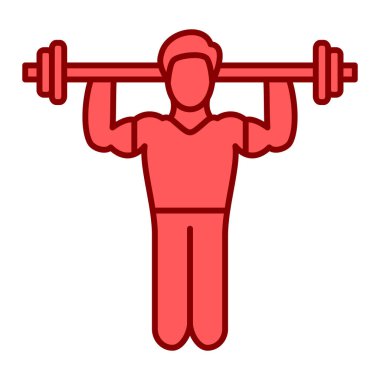 Fitness elemanı halter vektör illüstrasyon tasarımını kaldırıyor