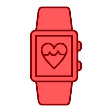 Kalp atış hızı vektör çizimine sahip akıllı twatch