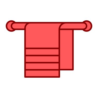 Havlu simgesi. Havluların tasviri vektör ve doldurma biçimi.