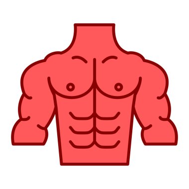 İnsan vücudu simgesi. Kas vektörü sembolünün özet çizimi.