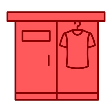 giysi rafı, web simgesi basit illüstrasyon