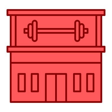 spor salonu konsepti, web simgesi basit illüstrasyon