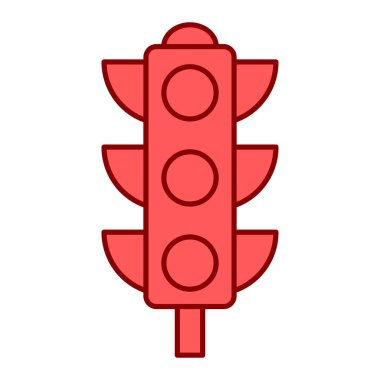 Trafik ışığı simgesi vektörü. Düz çizim. 10 tasarım.