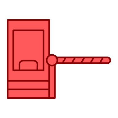 Çatısı ve bacası olan bir inşaat alanı. Ağ için ahşap kapı vektör simgelerinin özet çizimi