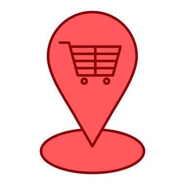 Alışveriş arabası ikon vektör illüstrasyonu