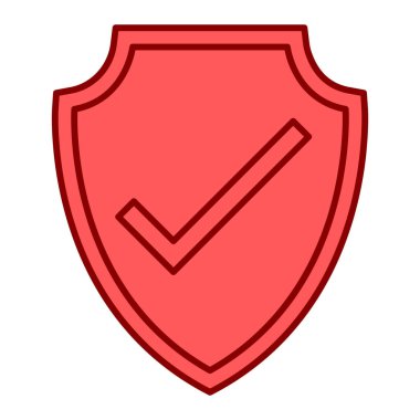 onay işareti simgesi ile kalkan. vektör çizim