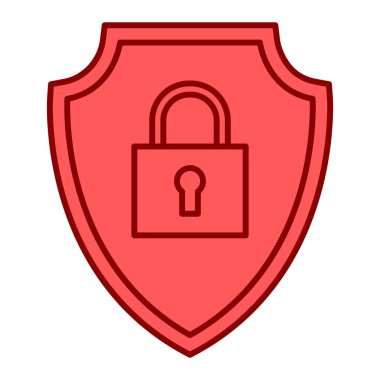 asma kilit ikon vektör illüstrasyon tasarımı ile kalkan