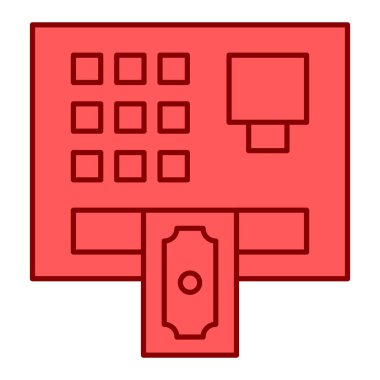 ATM 'de. Web simgesi basit illüstrasyon