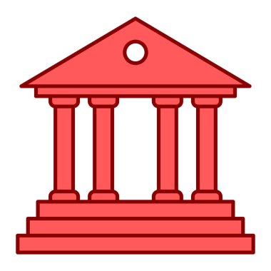 Banka binası simgesi vektör illüstrasyonu