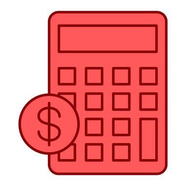 Para simgesi vektör illüstrasyon tasarımlı hesap makinesi