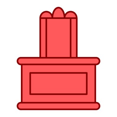 Kurdele vektör illüstrasyon tasarımlı hediye kutusu