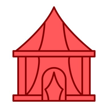 çadır simgesi vektör illüstrasyonu