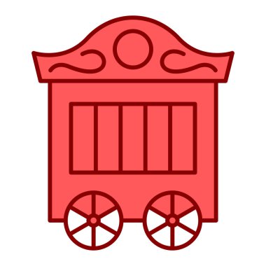 kırmızı vagon, web simgesi basit illüstrasyon
