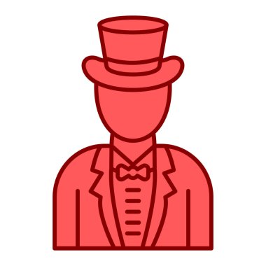 Şapka ikonlu adam. iş adamı vektör illüstrasyonunun çizgi filmi