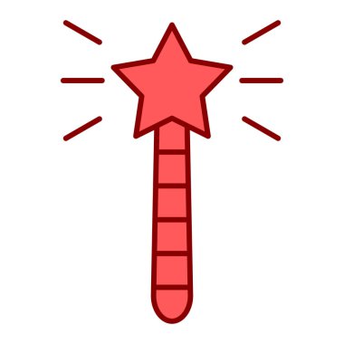 Yıldız ikonlu sihirli değnek. web tasarımı için yıldız vektör depolama elementleri çizgi filmi