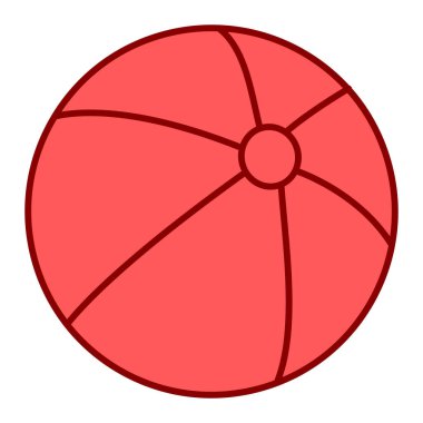 Plaj topu ikonu. Web için basketbol oyuncağı vektör simgelerinin özet çizimi