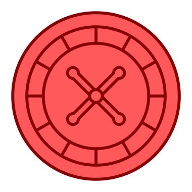 Kumarhane çipi ikonu. Web için kader hedef vektör simgelerinin özet çizimi