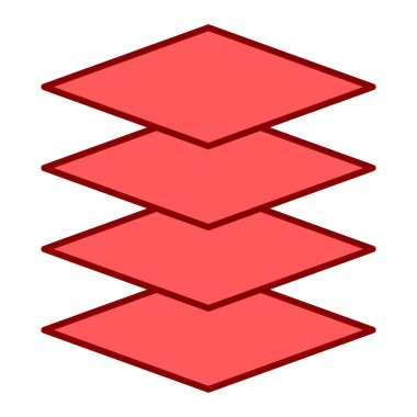 Kırmızı ve beyaz piramidin vektör çizimi