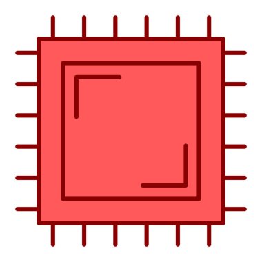 İşlemci. Web simgesi basit illüstrasyon