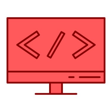 Ekran simgesi ile bilgisayar monitörü. vektör illüstrasyonu