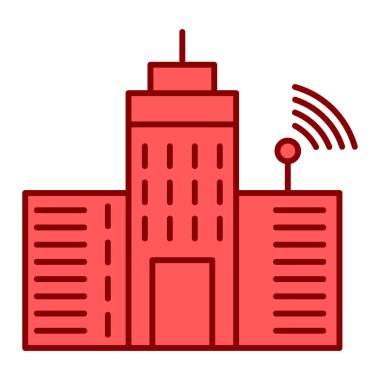 Bina. Web simgesi basit illüstrasyon