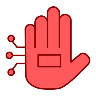 Dur işareti simgesiyle el. vektör illüstrasyonu