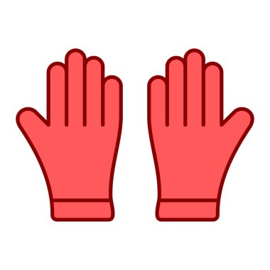 Eldiven ikonu. Web tasarımı için temizlik ekipmanı vektör simgelerinin düz çizimi