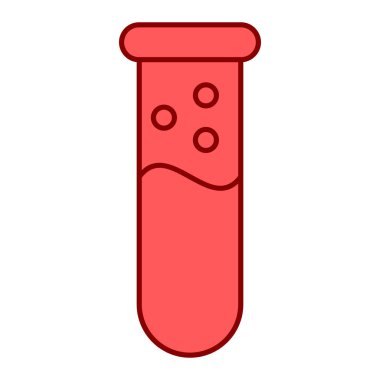 Test tüpü simgesi. Beyaz arkaplanda izole edilmiş web tasarımı için laboratuvar matara vektör simgelerinin basit çizimi