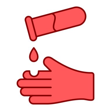 Kan bağışı ikonu vektörü. El ele tutuşmak kırmızı işaret. izole edilmiş sınır sembolü çizimi