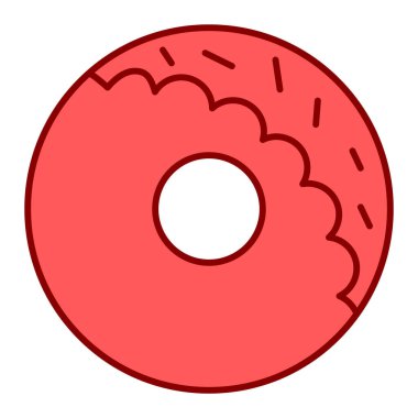 Çörek ikonu. Web için bisküvi vektör simgelerinin basit çizimi