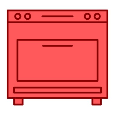 Mikrodalga fırın ikonu. Web için soba vektör simgelerinin özet çizimi