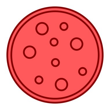 Pizza ikonu. Sosis vektör işareti çizgi filmi. izole kontur sembolü