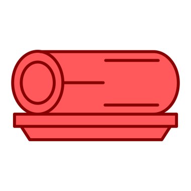 Kırmızı ve beyaz çizgi havlu simgesinin vektör çizimi