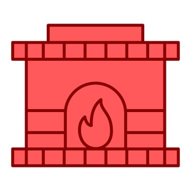 Ateş ve yanan mum vektör illüstrasyon tasarımı ile şömine