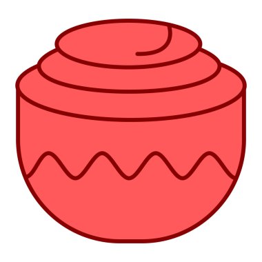 Çikolatalı pasta ikonu. Web için bisküvi vektör simgelerinin özet çizimi