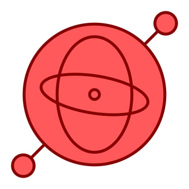 Atom simgesi vektörü web ve mobil uygulama tasarımınız için beyaz arkaplanda izole edildi, bilim logosu kavramı