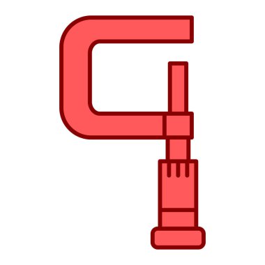 Kırmızı çizgi su borusu simgesi beyaz arkaplanda izole edildi. vektör illüstrasyonu