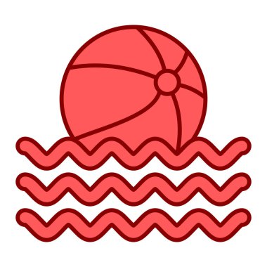 Plaj topu ikonu. Yaz tatili vektör sembolü çizimi. beyaz arkaplanda izole
