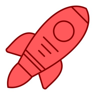 Roket ikonu. Web için uzay gemisi vektör simgelerinin basit çizimi