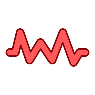 Web, mobil ve bilgi grafikleri için kırmızı çizgi simgesi. Mavi arkaplanda beyaz vektör sembolü izole edildi