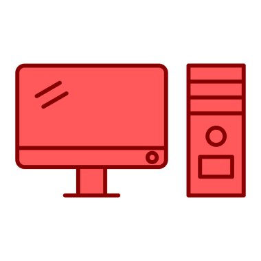 Bilgisayar monitörü simgesi. vektör illüstrasyonu