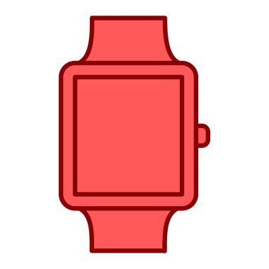 Kırmızı çizgili akıllı twatch ve biçim ikonu vektör illüstrasyon tasarımı