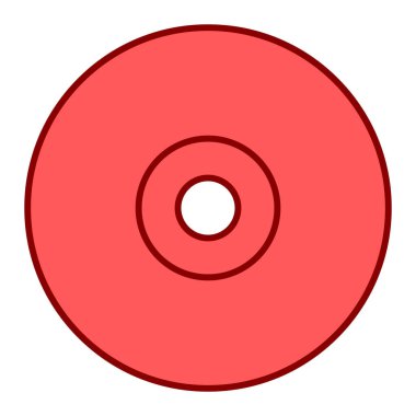 CD disk simgesi. Web için vinil disk vektör simgelerinin basit illüstrasyonu