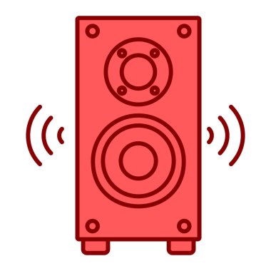 müzik çalar simgesi. Beyaz arkaplanda izole edilmiş web tasarımı için ses sistemi vektör sembolü