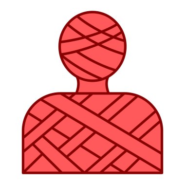 Kırmızı kurdele vektör illüstrasyonlu insan kafası