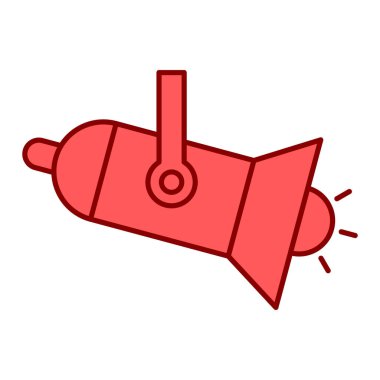 Kırmızı projektör simgesinin vektör çizimi